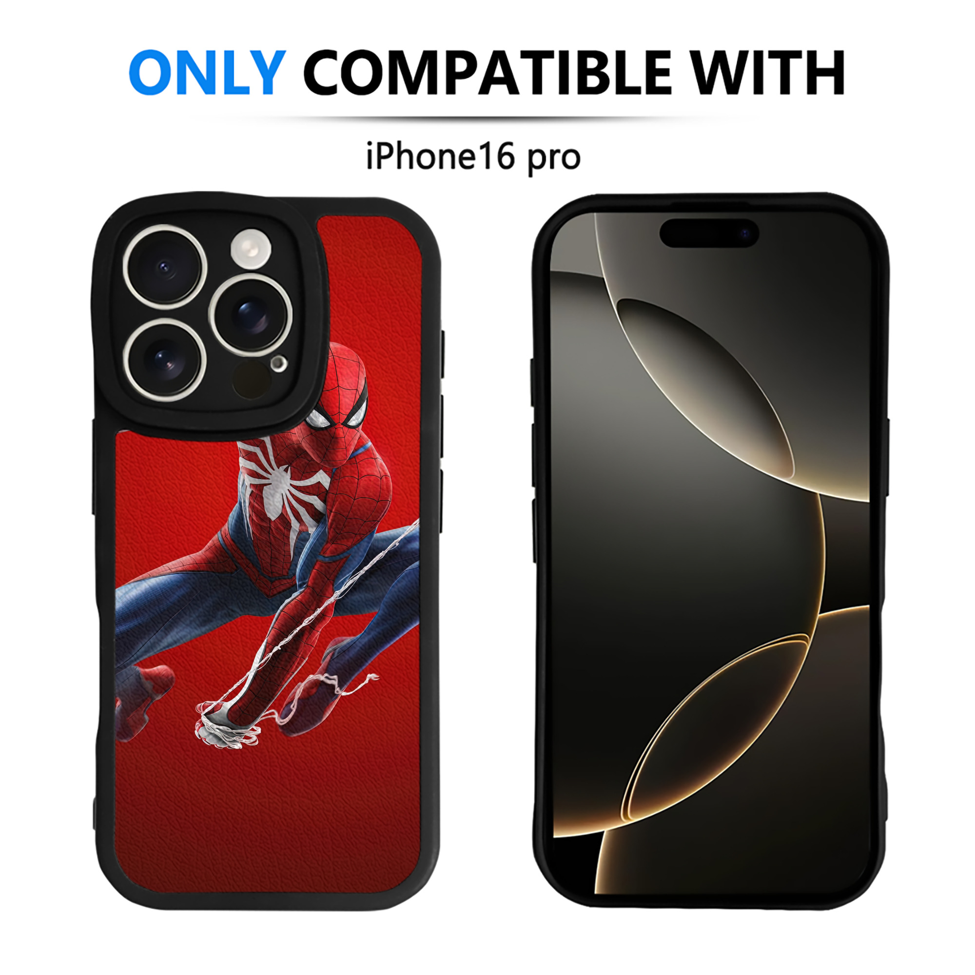 （画像用） Spider Man スパイダーマン 【iPhone 16シリーズ対応】シリコンスマホケース（レザー調） 材質：シリコン